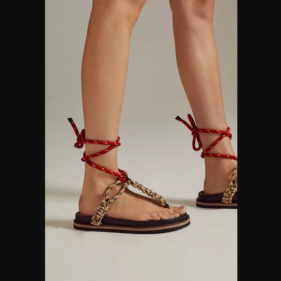 NWT Anthropologie Rope Thong Sandals - Size 7.5-8 US (38EU) - Picture 1 of 7